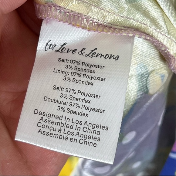 For Love & Lemons Cassia Midi Dress in Lemon Floral Size 2X 3/4 Sleeve V-Neck - Picture 13 of 16